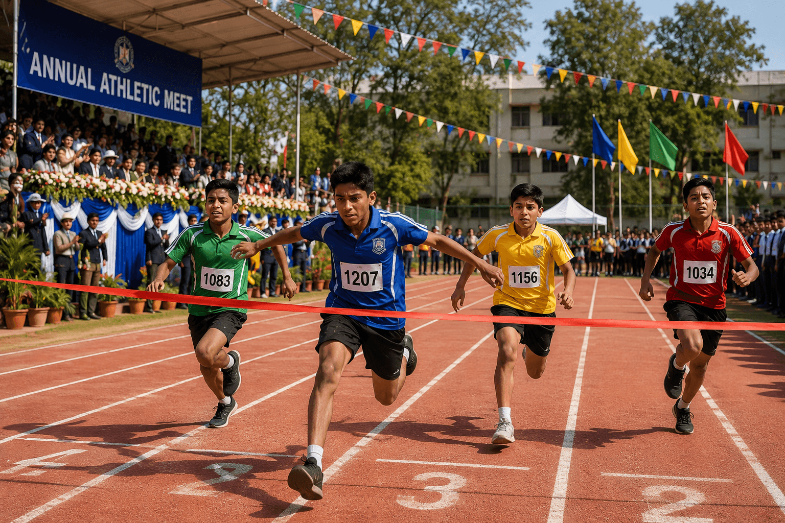 Runners competing at the annual athletic meet