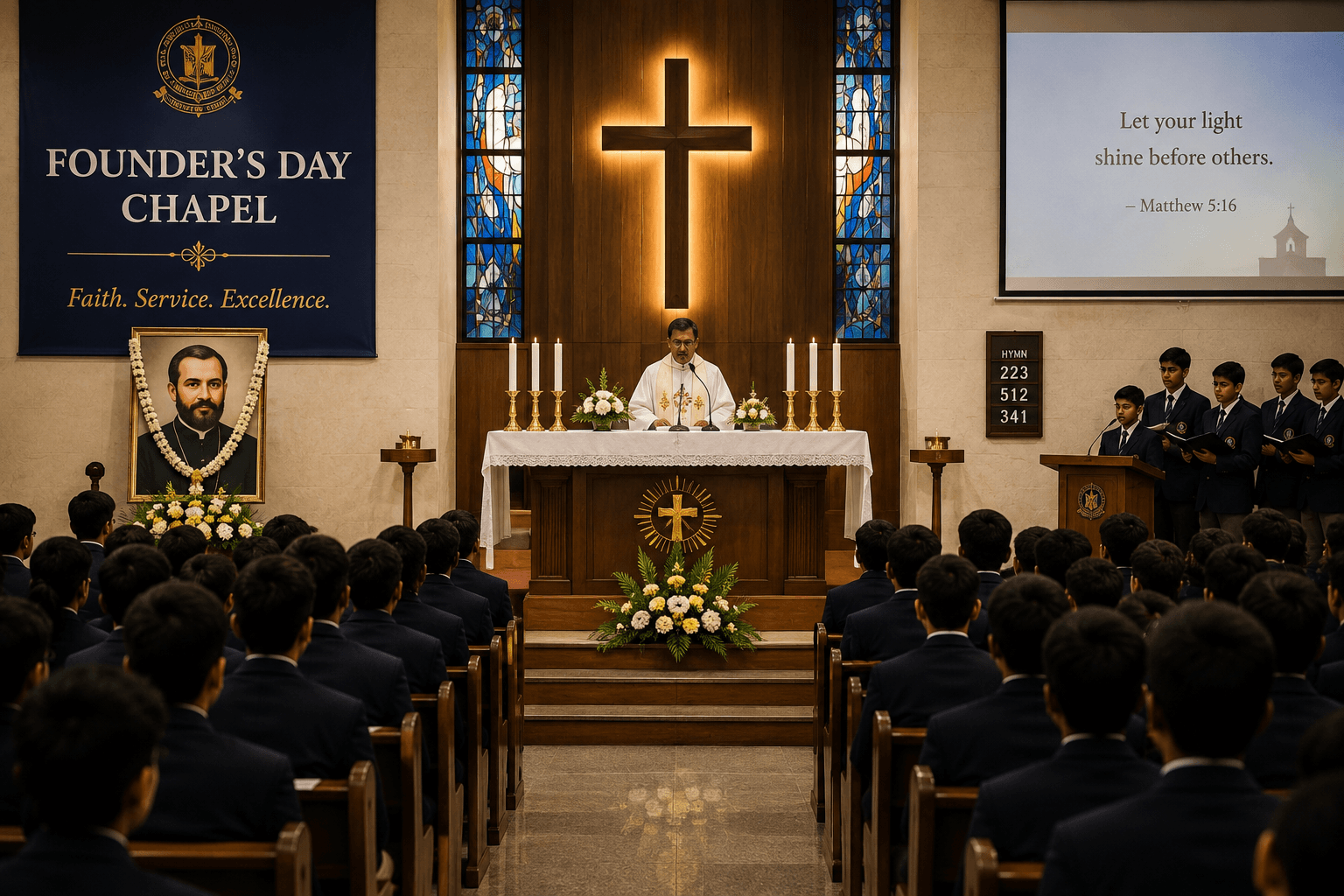 The school gathered in chapel for the Founder's Day service