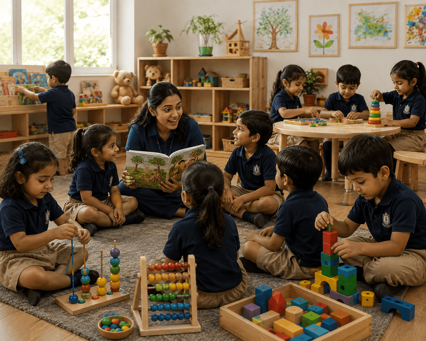 Pre-primary children at work in a nursery classroom